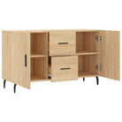 Modern dressoir met metalen poten en bewerkt hout voor een tijdloze uitstraling - Dressoirs & buffetkasten
