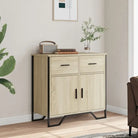 Modern dressoir met metalen poten en bewerkt hout voor een tijdloze uitstraling - Dressoirs & buffetkasten