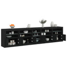 Modern dressoir met RGB LED-verlichting en duurzaam bewerkt hout - Zwart / 1 - Dressoirs & buffetkasten