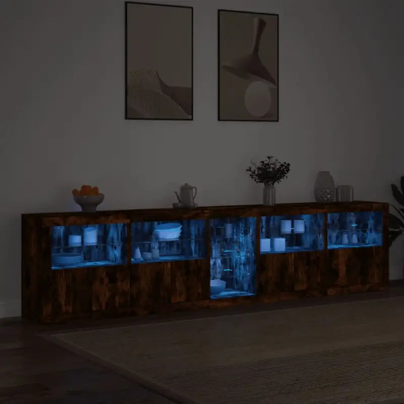 Modern dressoir met RGB LED-verlichting en duurzaam bewerkt hout - Dressoirs & buffetkasten
