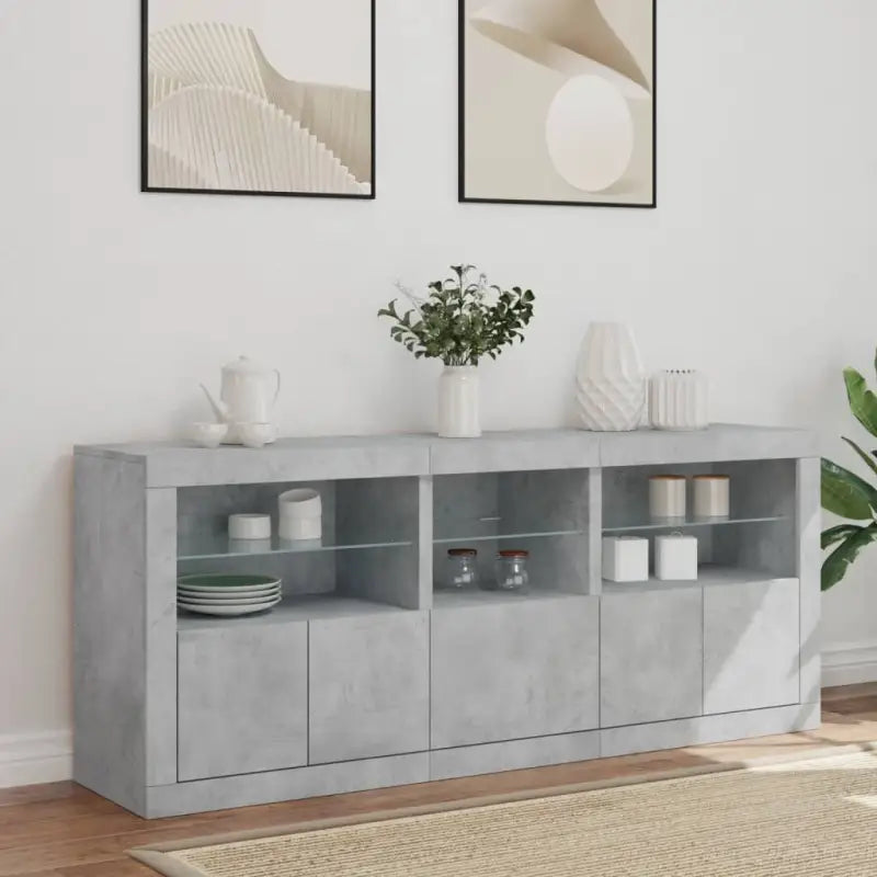 Modern dressoir met RGB LED-verlichting en duurzaam bewerkt hout - Dressoirs & buffetkasten