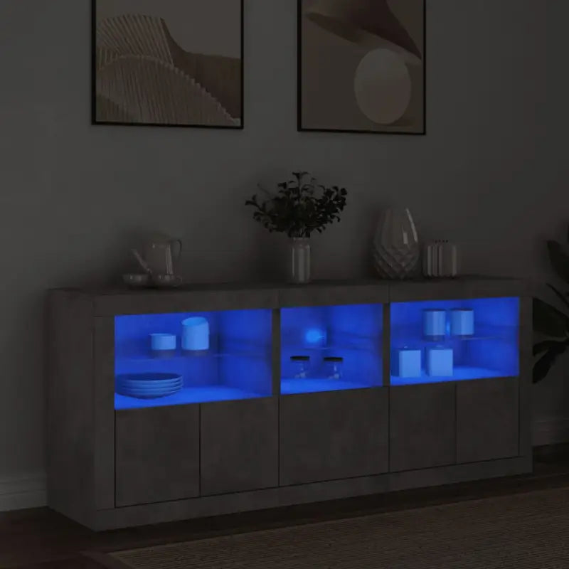 Modern dressoir met RGB LED-verlichting en duurzaam bewerkt hout - Dressoirs & buffetkasten