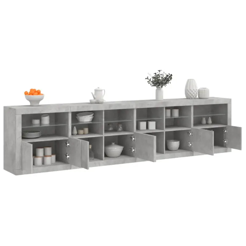 Modern dressoir met rgb led-verlichting en duurzaam bewerkt hout - Betongrijs / 1 - Dressoirs & buffetkasten