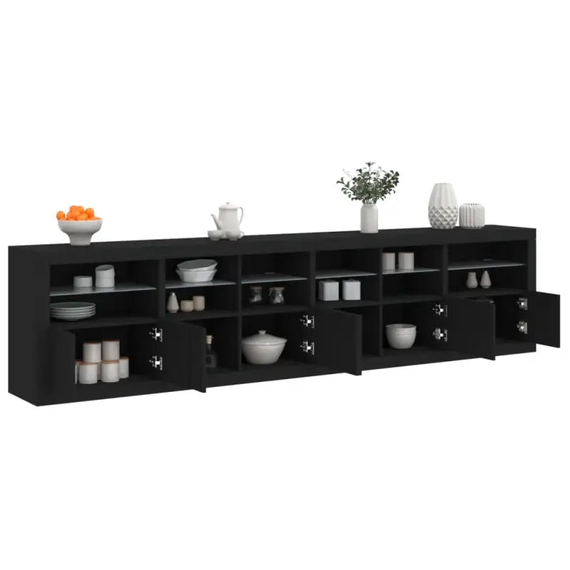 Modern dressoir met rgb led-verlichting en duurzaam bewerkt hout - Zwart / 1 - Dressoirs & buffetkasten