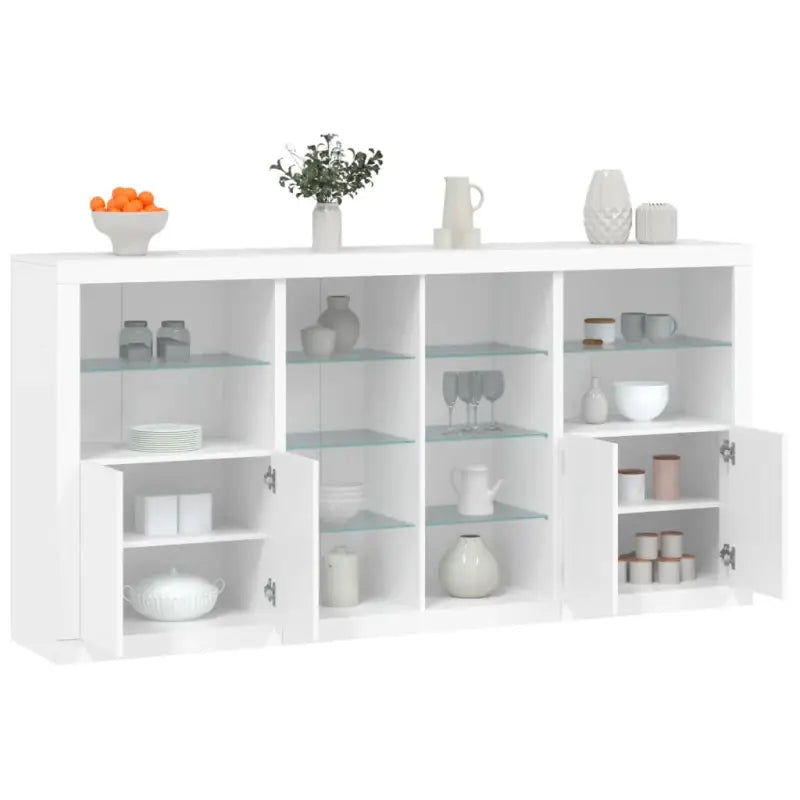 Modern dressoir met rgb led-verlichting en duurzaam bewerkt hout - Wit / 1 - Dressoirs & buffetkasten