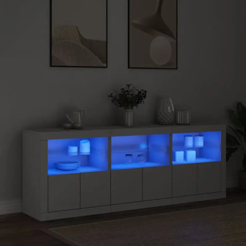 Modern dressoir met rgb led-verlichting en duurzaam bewerkt hout - Wit / 1 - Dressoirs & buffetkasten