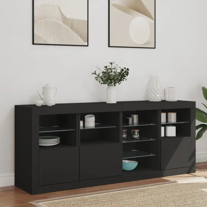 Modern dressoir met rgb led-verlichting en duurzame bewerkte houtoppervlakte - Dressoirs & buffetkasten
