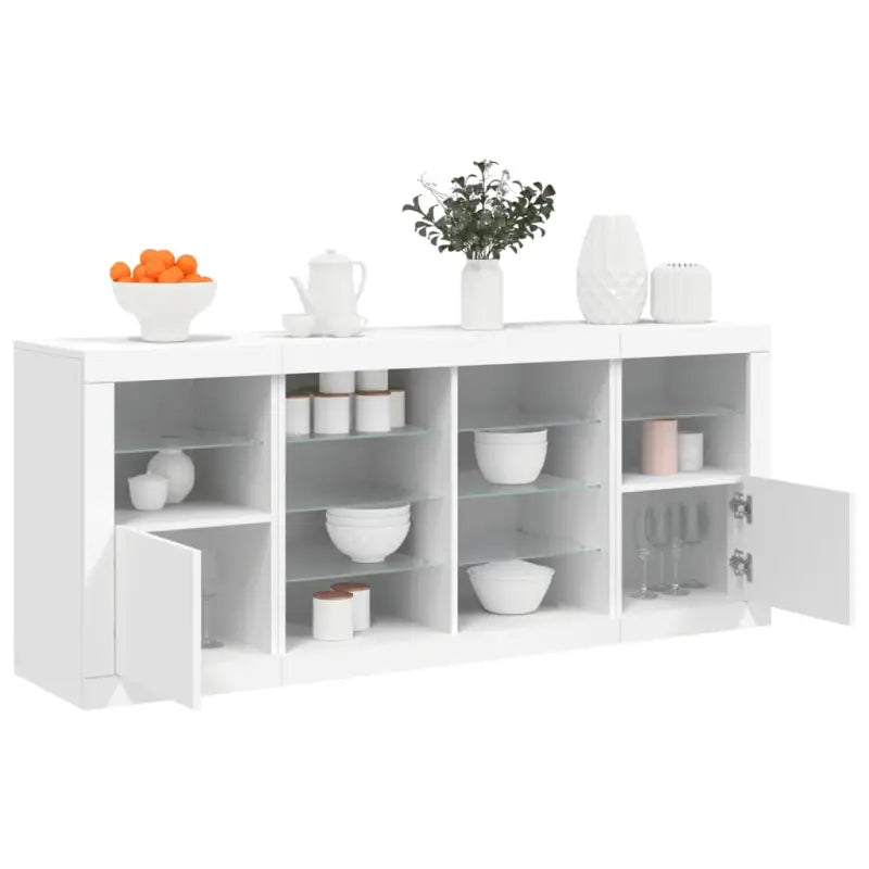 Modern dressoir met rgb led-verlichting en duurzame bewerkte hout afwerking - Wit / 1 - Dressoirs & buffetkasten