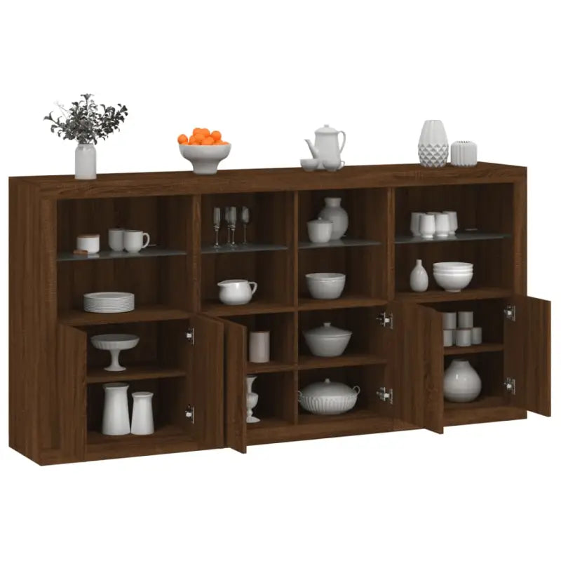 Modern dressoir met rgb led-verlichting en hoogwaardig bewerkt hout - Dressoirs & buffetkasten