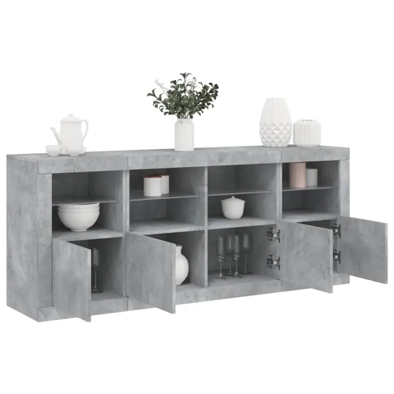 Modern dressoir met rgb led-verlichting en hoogwaardig bewerkt hout - Betongrijs / 1 - Dressoirs & buffetkasten