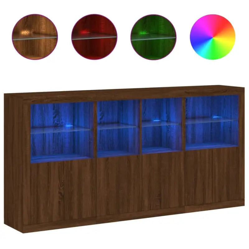 Modern dressoir met rgb led-verlichting en hoogwaardig bewerkt hout - Dressoirs & buffetkasten