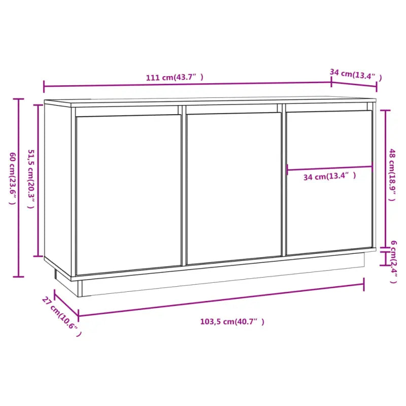 Modern dressoir van massief grenenhout voor in je woonkamer - Dressoirs & buffetkasten