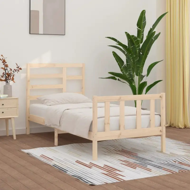 Modern houten bedframe van massief grenenhout met levering bevat - Naturel / 100 x 200 cm - Bedden & bedframes