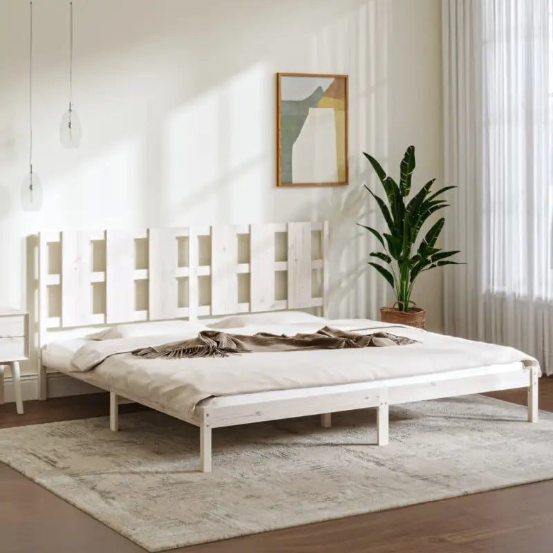 Modern houten bedframe van massief grenenhout met levering bevat - Wit / 200 x 200 cm - Bedden & bedframes