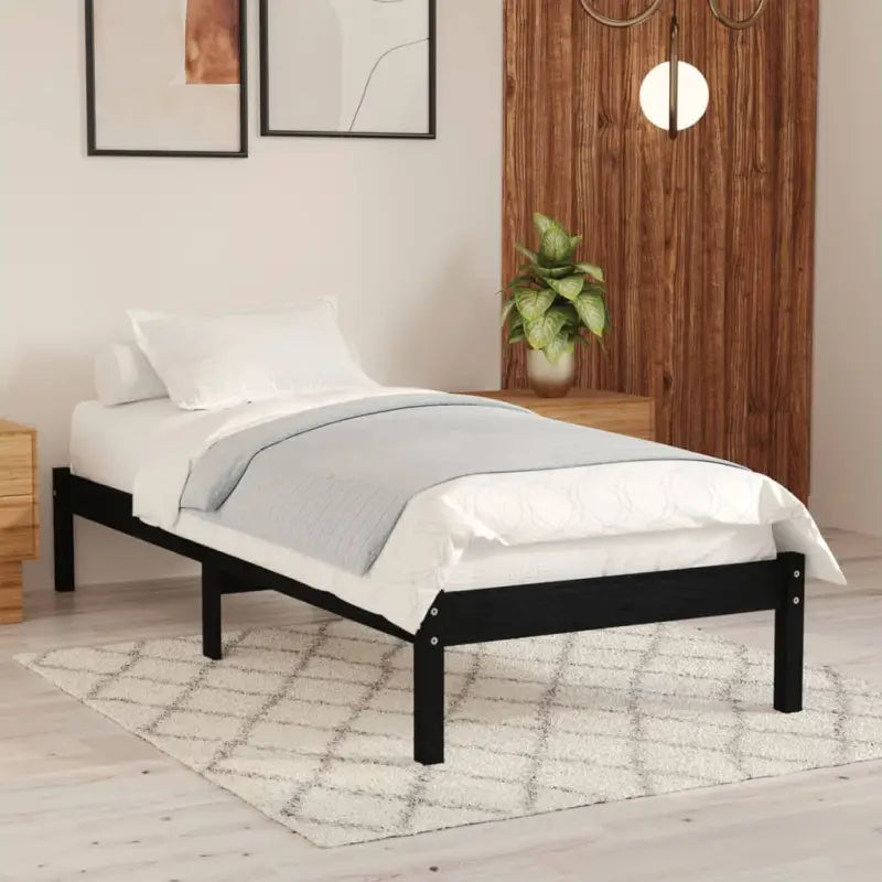 Modern houten bedframe van massief grenenhout voor je slaapkamer - Zwart / 100 x 200 cm - Bedden & bedframes