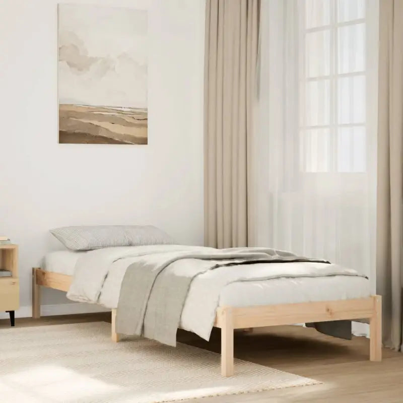 Modern houten bedframe van massief grenenhout voor je slaapkamer - Naturel / 90 x 210 cm - Bedden & bedframes