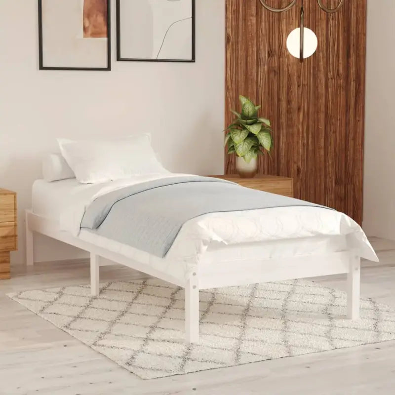 Modern houten bedframe van massief grenenhout voor je slaapkamer - Wit / 90 x 190 cm - Bedden & bedframes