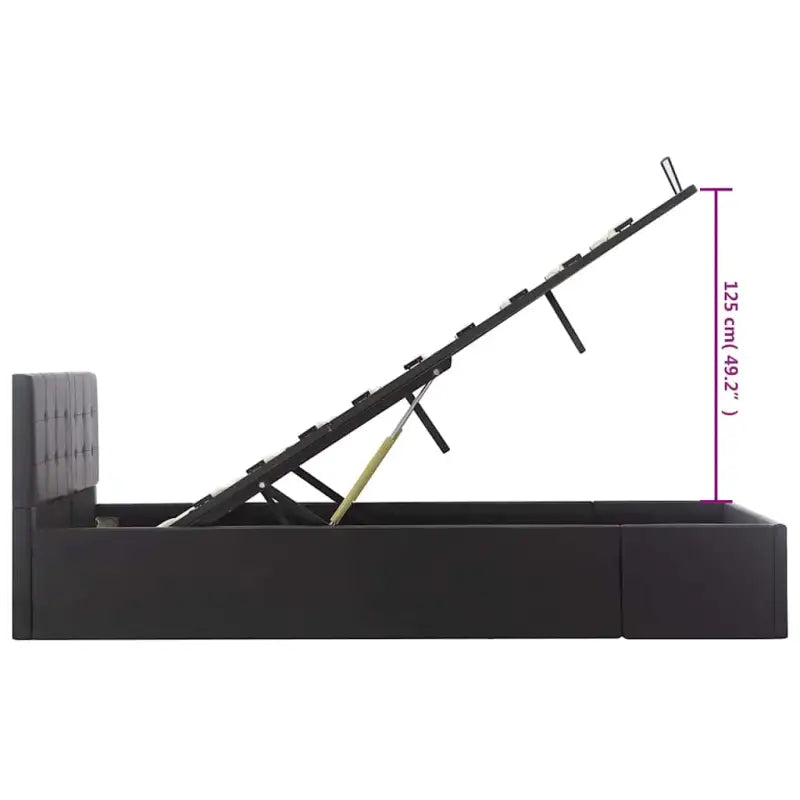 Modern hydraulisch bedframe met multiplex lattenbodem en kunstleren finish - Bedden & bedframes