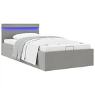 Modern hydraulisch bedframe met multiplex lattenbodem en robuuste bouw - Lichtgrijs / 90 x 200 cm - Bedden & bedframes