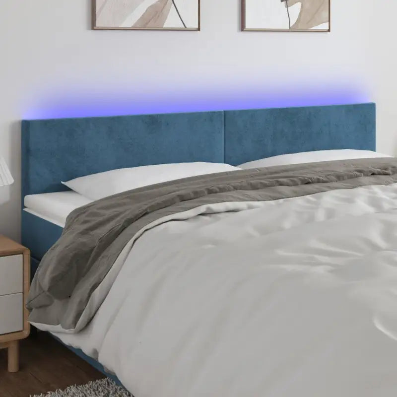 Modern LED Hoofdbord voor een Stijlvolle Slaapkamer - Donkerblauw / 160 x 5 x 78/88 cm / 1 - Hoofdborden en voetborden