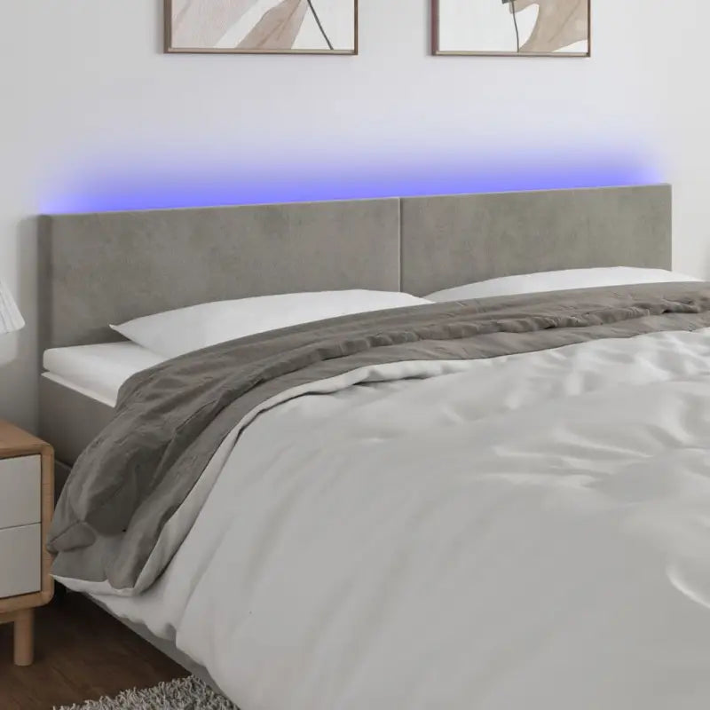 Modern LED Hoofdbord voor een Stijlvolle Slaapkamer - Lichtgrijs / 160 x 5 x 78/88 cm / 1 - Hoofdborden en voetborden
