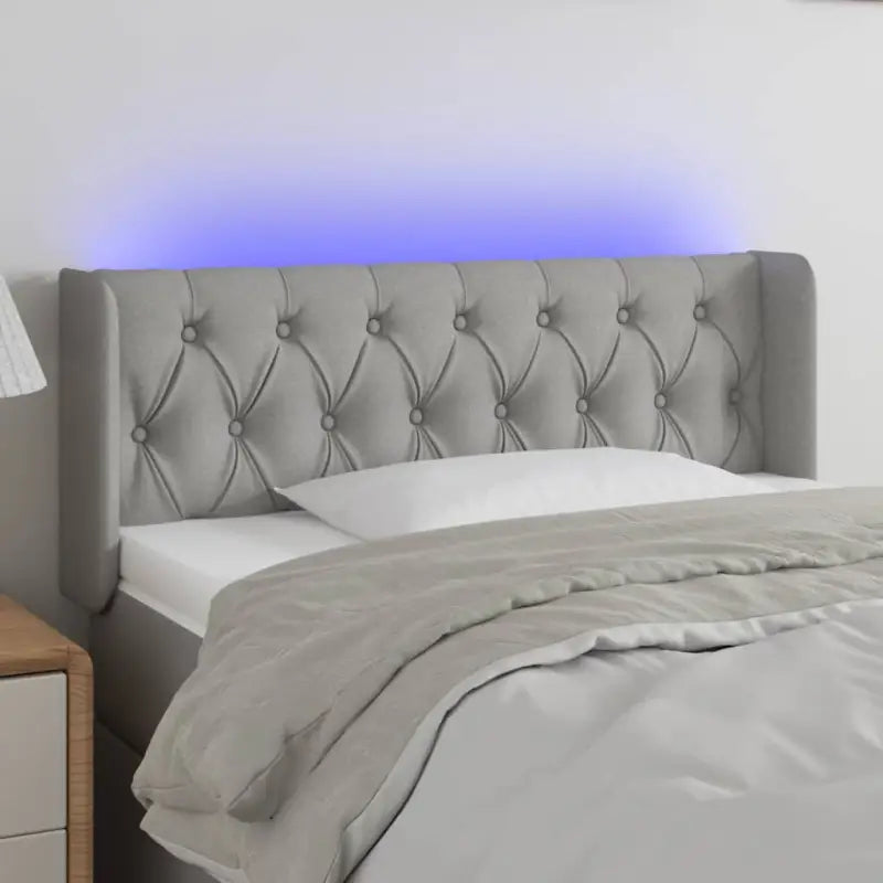 Modern LED hoofdbord voor een stijlvolle slaapkamer uitstraling - Lichtgrijs / 93 x 16 x 78/88 cm / 1 - Hoofdborden