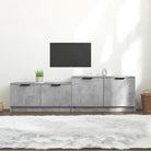 Modern tv-meubel met stevig blad van bewerkt hout - Betongrijs / 1 - Tv-meubels