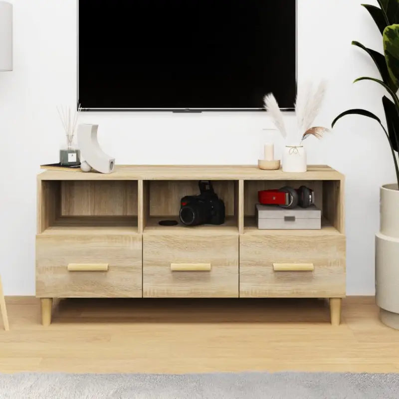 Modern tv-meubel van bewerkt hout met hoge kwaliteit en stabiliteit - Sonoma eiken / 1 - Tv-meubels