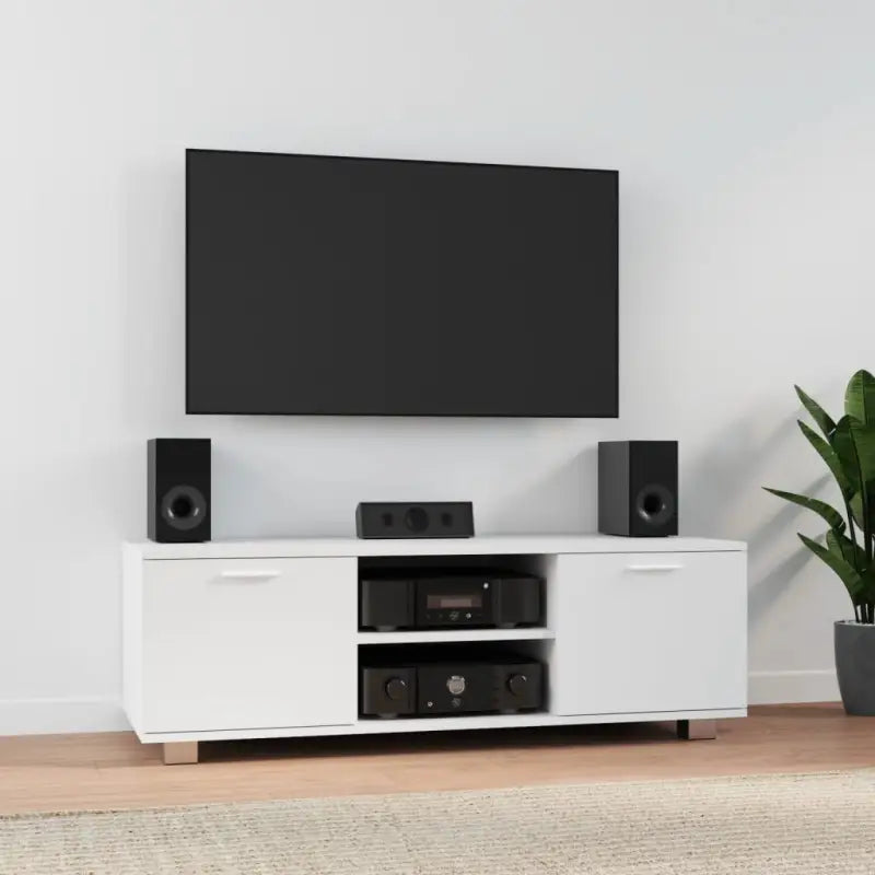 Modern tv-meubel van bewerkt hout voor stijlvolle en stevige opbergruimte - Wit / 1 / 120 cm - Tv-meubels