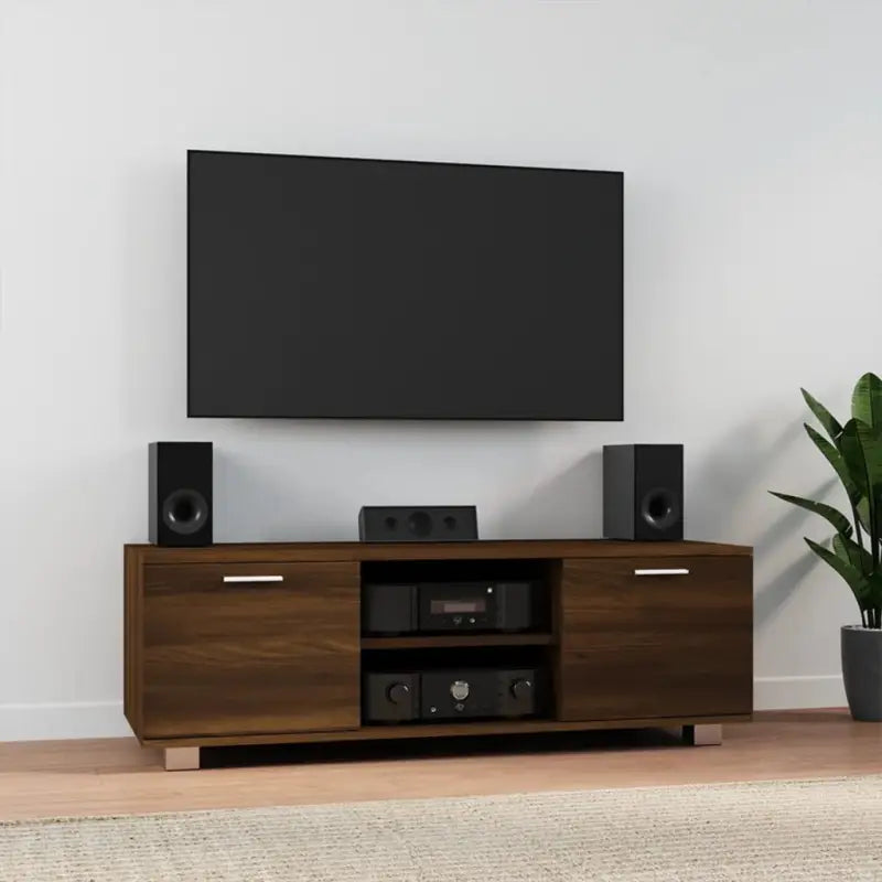 Modern tv-meubel van bewerkt hout voor stijlvolle en stevige opbergruimte - bruin eikenkleur / 1 / 120 cm - Tv-meubels