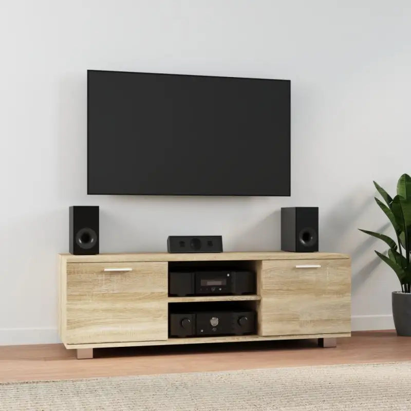 Modern tv-meubel van bewerkt hout voor stijlvolle en stevige opbergruimte - Sonoma eiken / 1 / 120 cm - Tv-meubels