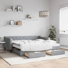 Moderne 2-in-1 slaapbank met onderschuifbed voor woon en slaapkamer - Lichtgrijs / 90 x 190 cm / met onderschuifbed