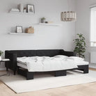 Moderne 2-in-1 slaapbank met onderschuifbed voor woon en slaapkamer - Zwart / 80 x 200 cm / met onderschuifbed - Bedden
