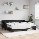 Moderne 2-in-1 slaapbank met onderschuifbed voor woon en slaapkamer - Zwart / 90 x 200 cm / met onderschuifbed
