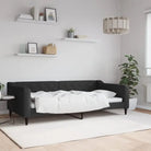 Moderne 2-in-1 slaapbank met onderschuifbed voor woon en slaapkamer - Zwart / 100 x 200 cm / zonder matras - Bedden &