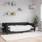 Moderne 2-in-1 slaapbank met onderschuifbed voor woon en slaapkamer - Zwart / 90 x 200 cm / zonder matras - Bedden &