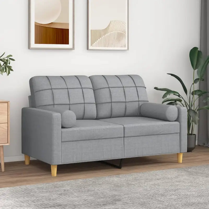 Moderne 2-zitsbank met comfortabele materia vulling voor ontspanning - Lichtgrijs / 120 cm - Banken