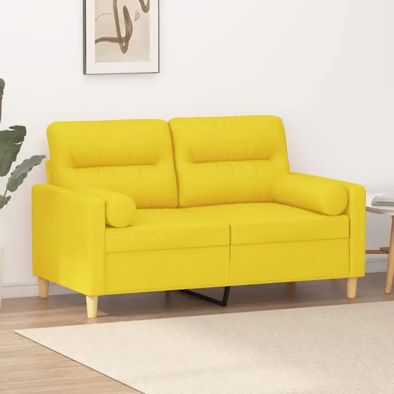 Moderne 3-zitsbank met comfortabele materiaal vulling en design - Lichtgeel / 120 cm - Banken