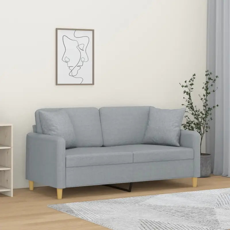Moderne 3-zitsbank met comfortabele materiaal vulling en design - Lichtgrijs / 140 cm - Banken