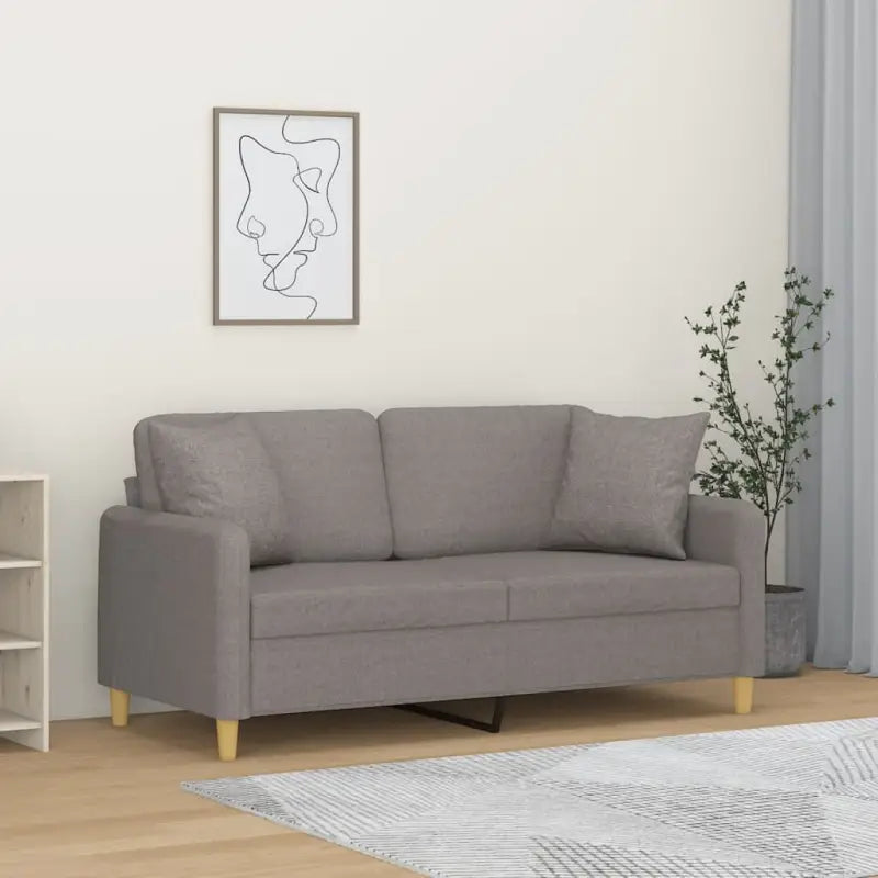 Moderne 3-zitsbank met comfortabele materiaal vulling en design - Taupe / 140 cm - Banken