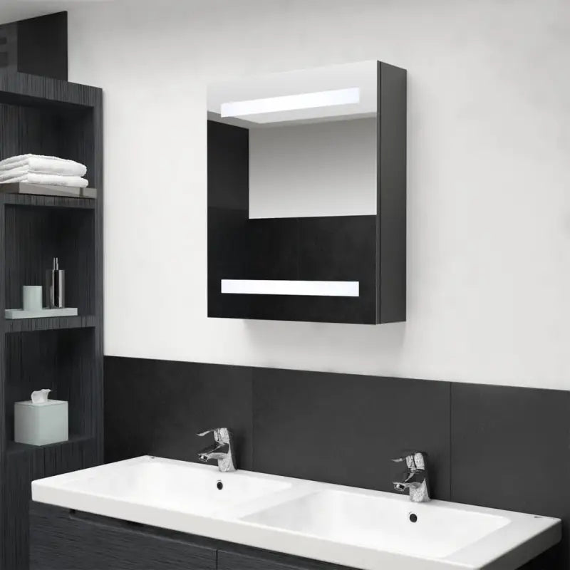 Moderne badkamerkaptafel met spiegel en LED verlichting - Grijs / 1 - Badkamerkaptafels