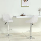 Moderne Barkruk met Kunstleren Bekleding en Comfort - Wit / 2 - Barkrukken