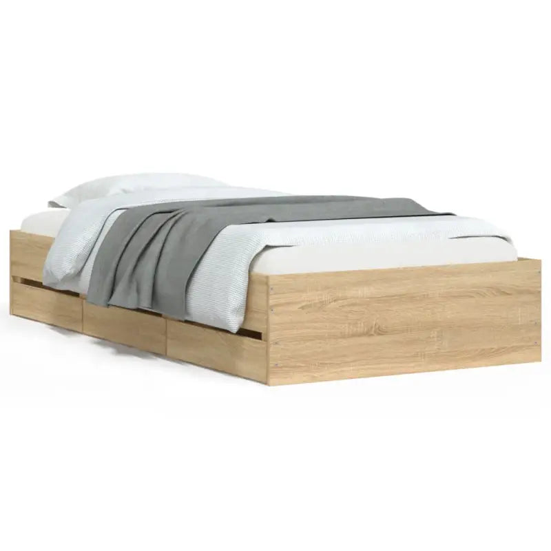 Moderne bedframe met lades van bewerkt hout voor een stijlvolle slaapkamer - Bedden & bedframes