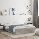 Moderne bedframe met lades van bewerkt hout voor een stijlvolle slaapkamer - Grijs sonoma / 140 x 200 cm - Bedden &