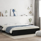 Moderne bedframe met lades van bewerkt hout voor een stijlvolle slaapkamer - Zwart / 200 x 200 cm - Bedden & bedframes