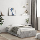 Moderne bedframe met lades van bewerkt hout voor een stijlvolle slaapkamer - Betongrijs / 75 x 190 cm - Bedden &