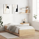 Moderne bedframe met lades van bewerkt hout voor een stijlvolle slaapkamer - Sonoma eiken / 90 x 200 cm - Bedden &