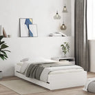 Moderne bedframe met lades van bewerkt hout voor een stijlvolle slaapkamer - Wit / 90 x 200 cm - Bedden & bedframes