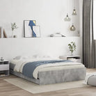 Moderne bedframe met lades van bewerkt hout voor een stijlvolle slaapkamer - Betongrijs / 120 x 190 cm - Bedden &