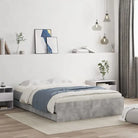 Moderne bedframe met lades van bewerkt hout voor een stijlvolle slaapkamer - Betongrijs / 135 x 190 cm - Bedden &